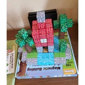 100PCS Magnetic Blocks-Build Mine Magnet World Set for Boys & Girls Age 3-5 6-8,